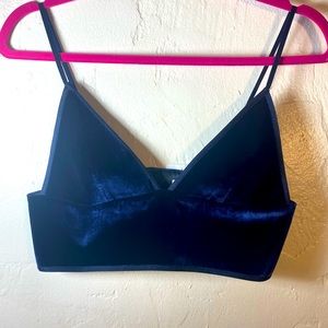 T ALEXANDER WANG dark navy blue velvet bralette size 6